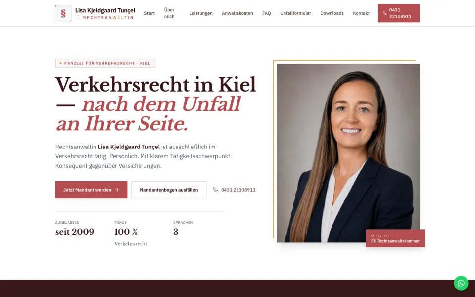 Startseite von Rechtsanwältin Lisa Kjeldgaard Tunçel