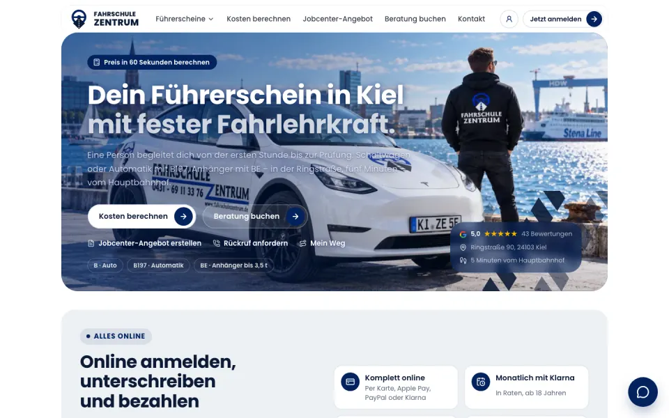 Startseite von Fahrschule Zentrum